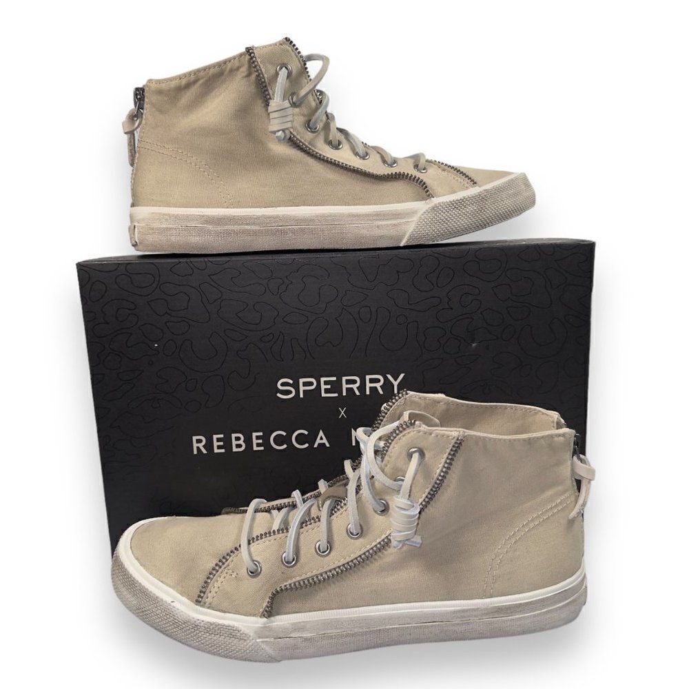 Sperry x Rebecca Minkoff High Top Distressed Sneaker STS87548 Women's 9.5M‎